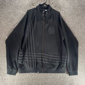 Lifted Research Group LRG Jacket Mens 3XL Black Full Zip Heavy Mock Neck Logo